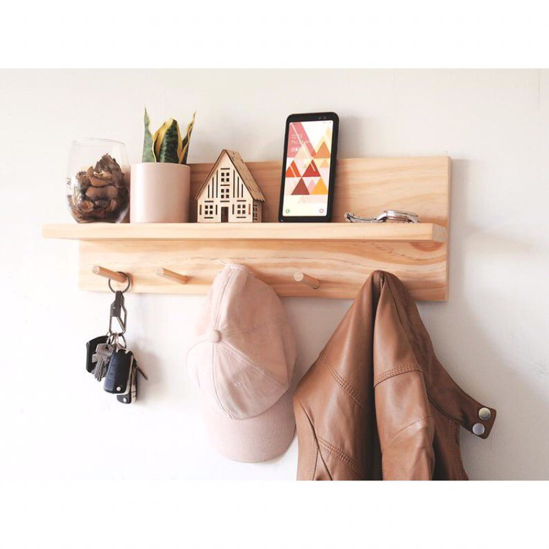 Kệ gỗ treo tường 5-7 móc Behomes