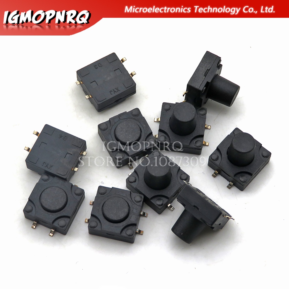 10 cái 12x12 PCB xúc giác nút bấm nhỏ chuyển SMD nhúng 4pin công tắc kích hoạt siêu nhỏ 12*12*4.3/5/6/7/8mm 6x6*4.3mm 6mm 7mm 8mm không thấm nước mạch tích hợp