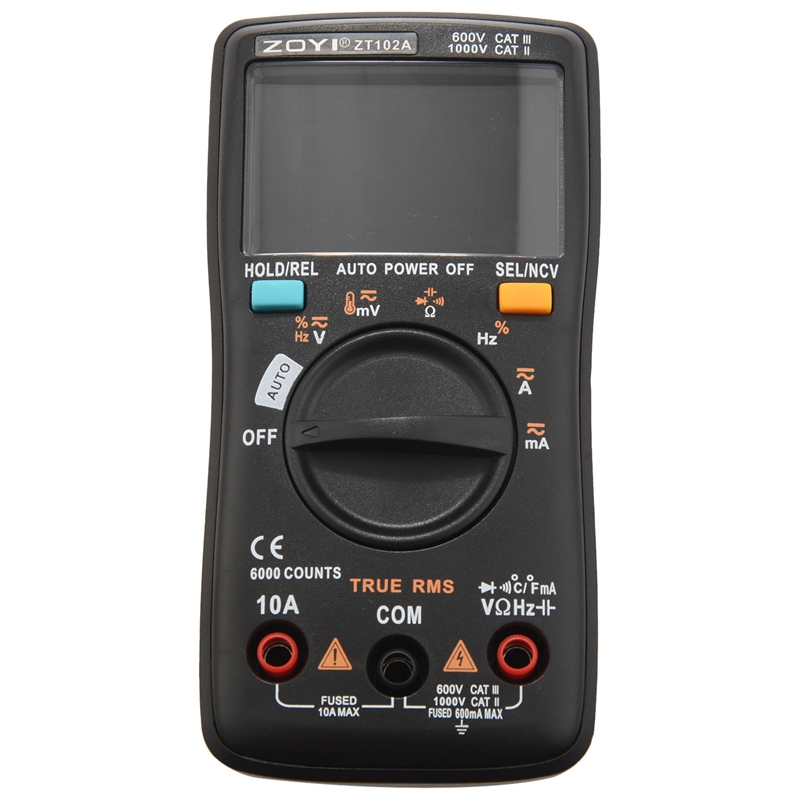 ZOYI ZT102A Digital Multimeter 6000 Counts Auto 113D Backlight AC/DC ...
