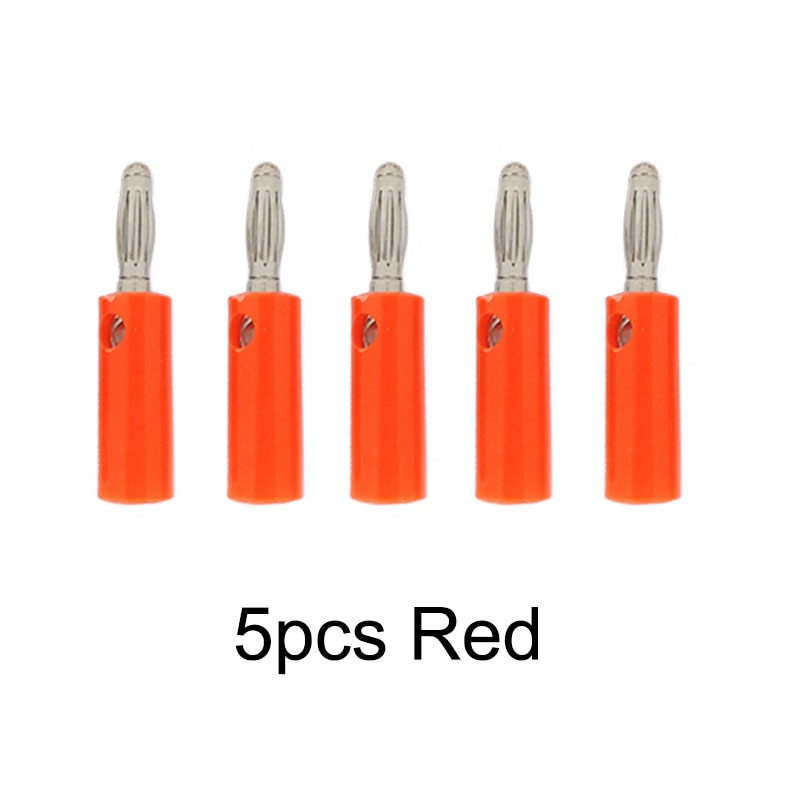 QHFLA1 5pcs Audio Speaker Screw 4mm Banana male Gold Plate Plugs Connectors Black Red Golden Audio Speaker Screw Wholesale