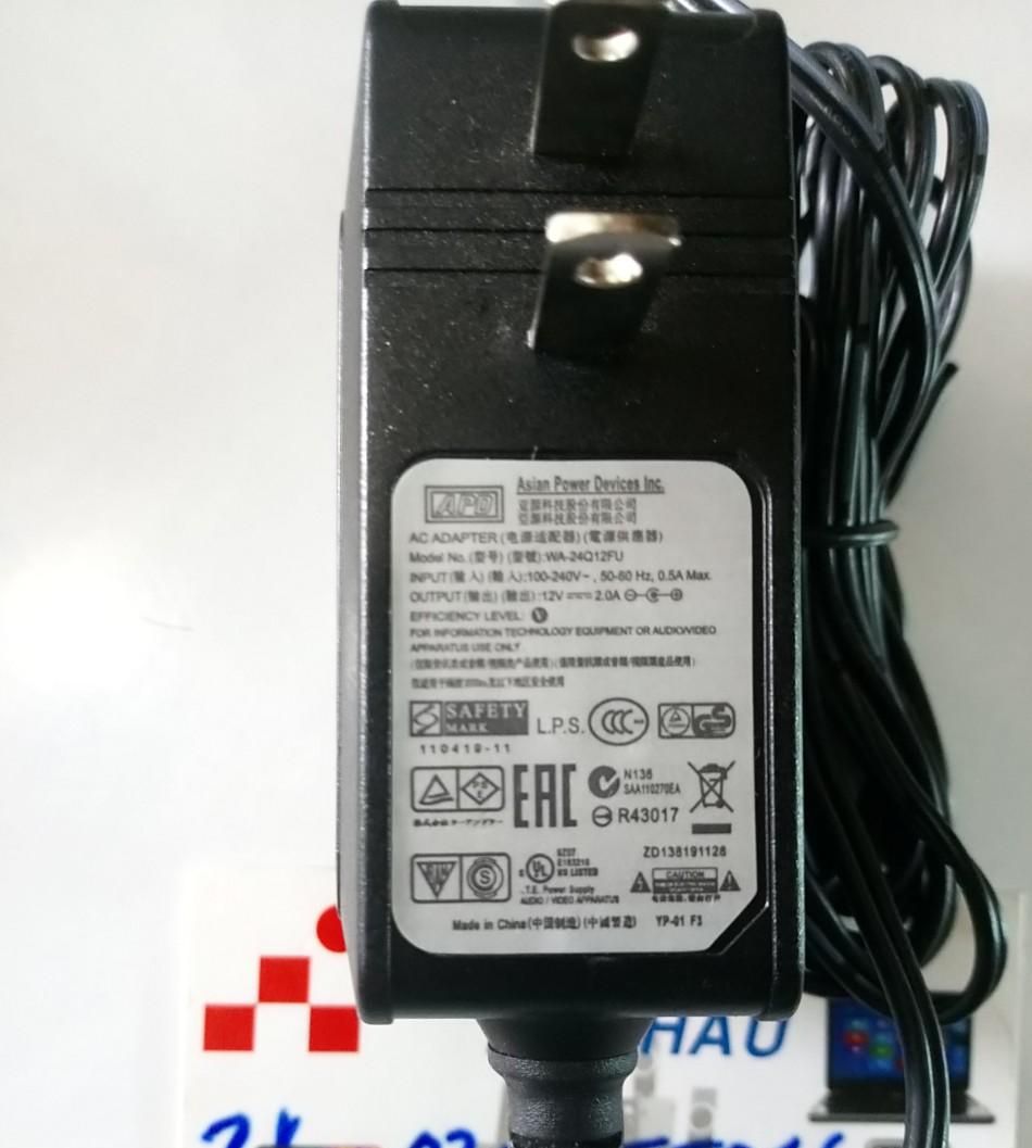 Adapter DC 12V - 2A (Đầu cắm Lớn 5.5mm X 2.1 -- 2.5mm)