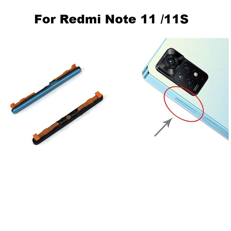 1PCS Power Volume Button Switch On Off Side Keys For Suitable For Xiaomi Redmi Note 11 11S Global Replacement Repair Parts