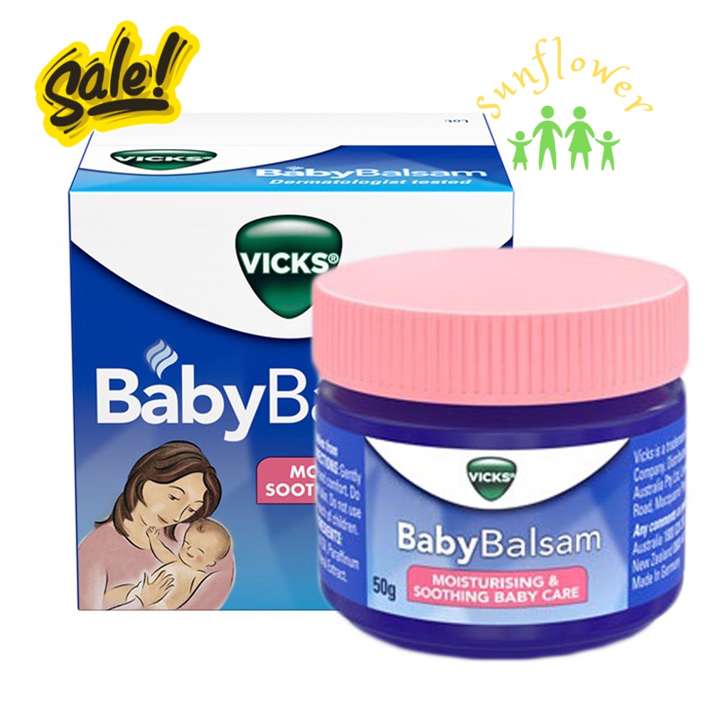 Dầu bôi ấm ngực giảm ho Vicks Baby Balsam - Úc