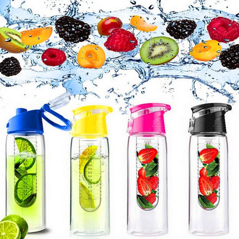 700ml/800ml Portable Fruit Infuser Water Bottle Kids Outdoor Sports Lemon Juice Bottle Flip Lid for Kitchen Table Camping Travel. 