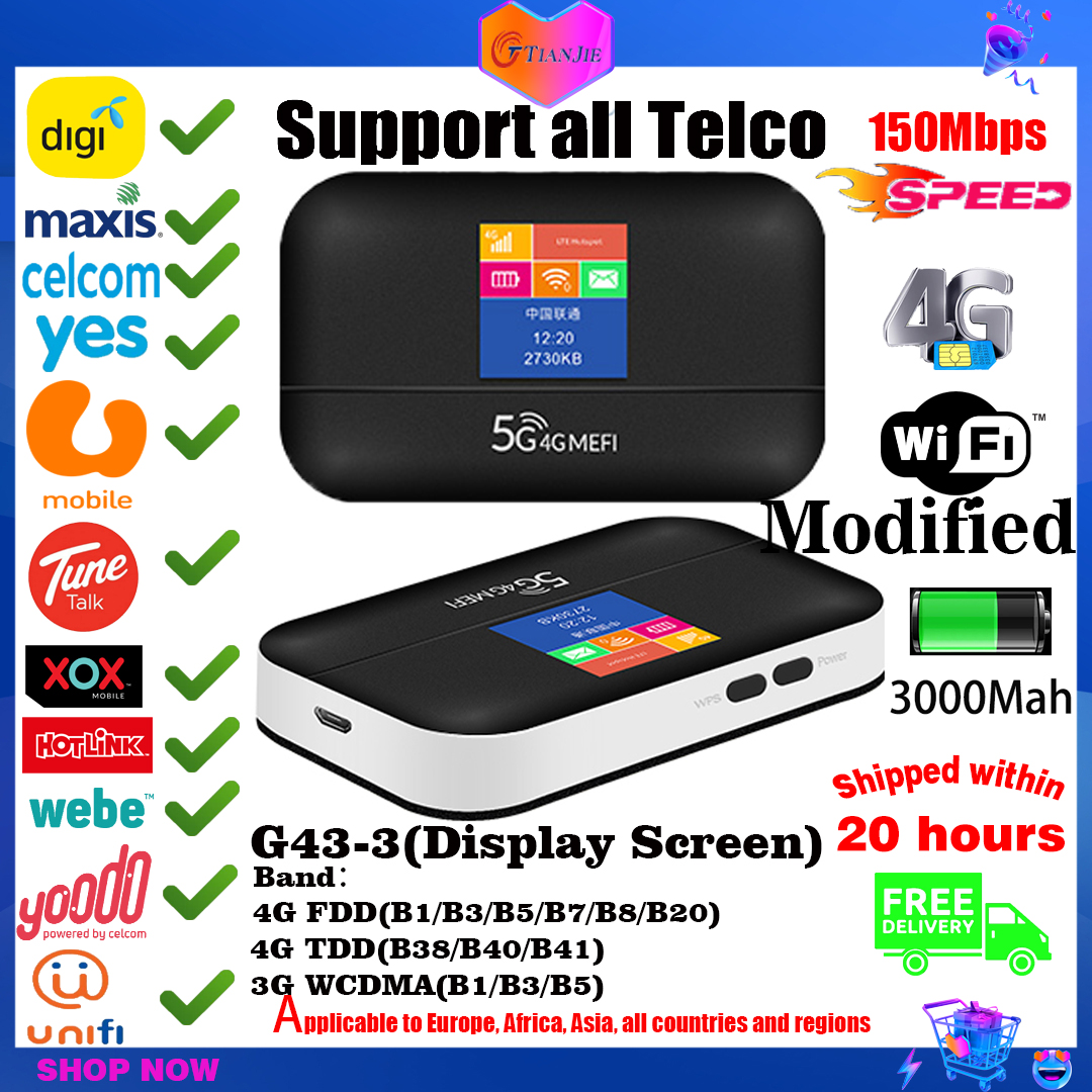 【Modified】4G Wifi Router Unlock Sim Card Modem Wi-fi Wireless150Mbps ...