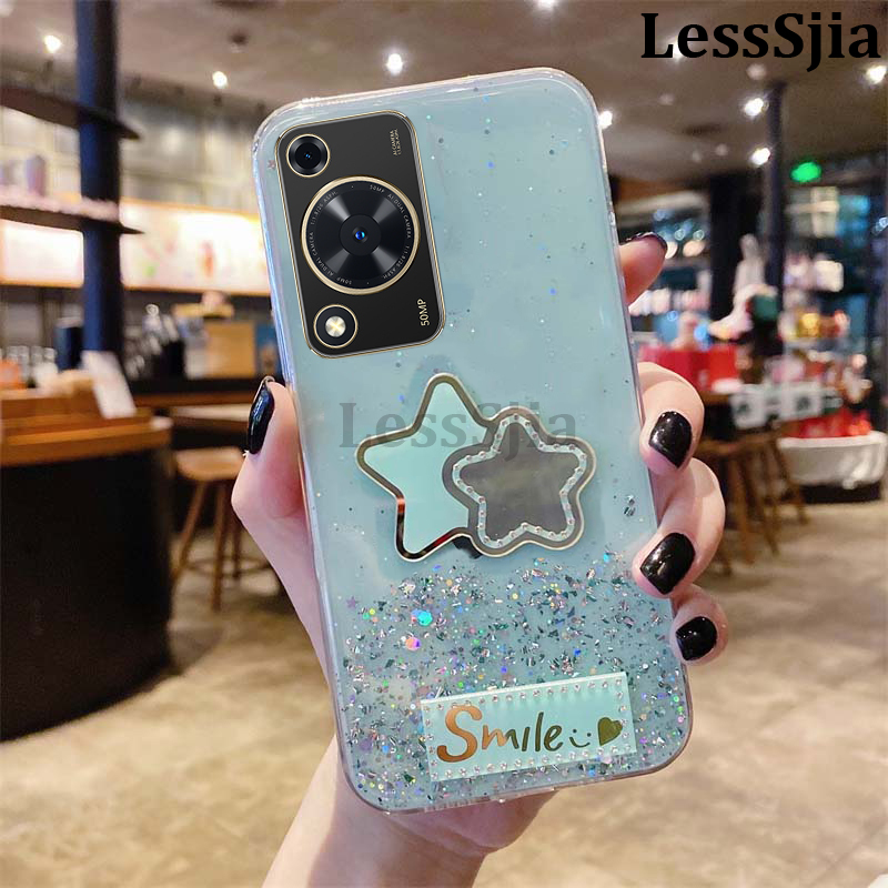 Phone Cases For Huawei Nova Y72 Back Case Shining Star Moon Soft Silicone Transparent Pentagram Mirror Fall Proof Girl For Huawei Nova Y72 Phone Casing. 