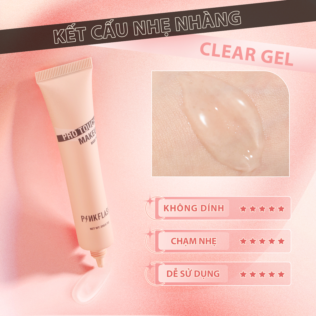 PINKFLASH PRO TOUCH pore minimizer Primer Poreless Smooth Fine Line Soft-focus Blurring Mattifying Matte Effect