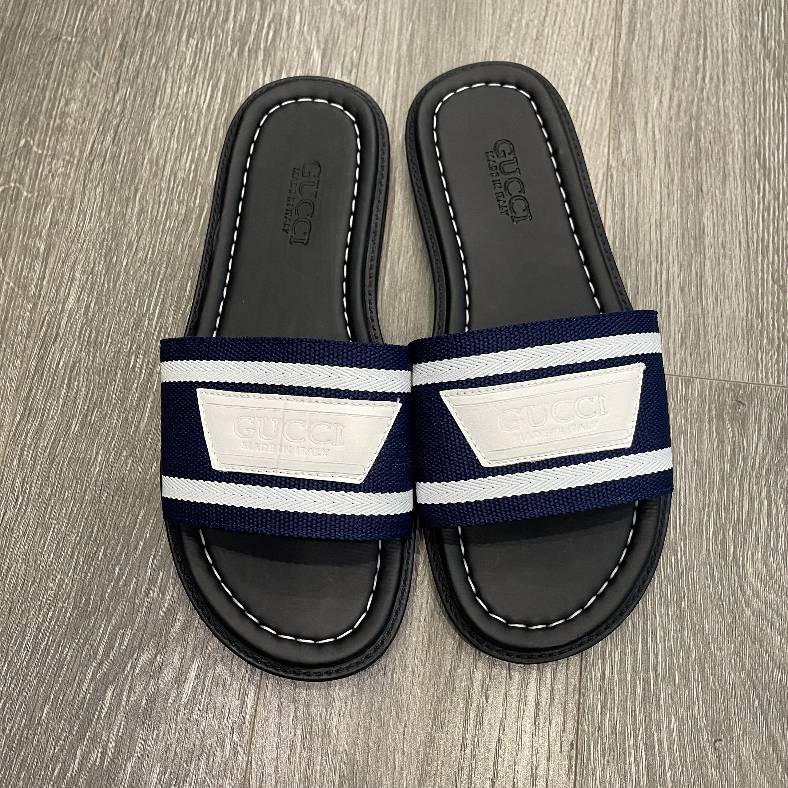 Dép Quai Ngang Da Bò, Dép Da Gucci Full Box