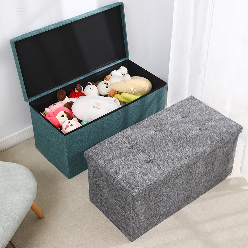 Fabric storage stool storage stool multifunctional can sit and change shoes stool small sofa stool folding storage box home