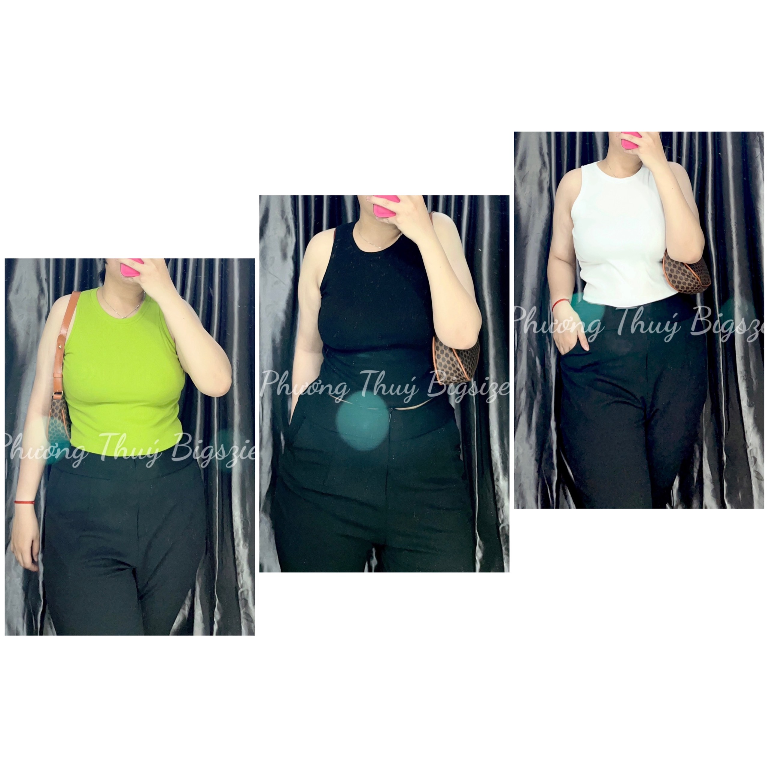 Áo croptop ba lỗ form body chất thun gân (Ảnh mẫu chụp tại shop).