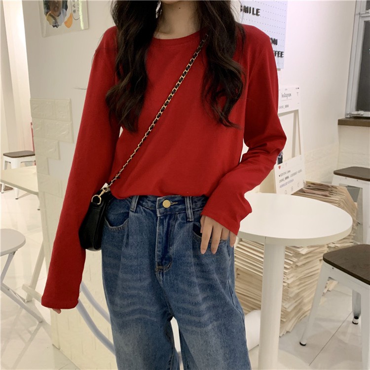 [Mã FATREND2810 giảm đến 30k tối đa 99k] ÁO THUN TAY DÀI 7 MÀU BASIC ĐỦ MÀU DỄ PHỐI ĐỒ TD231001