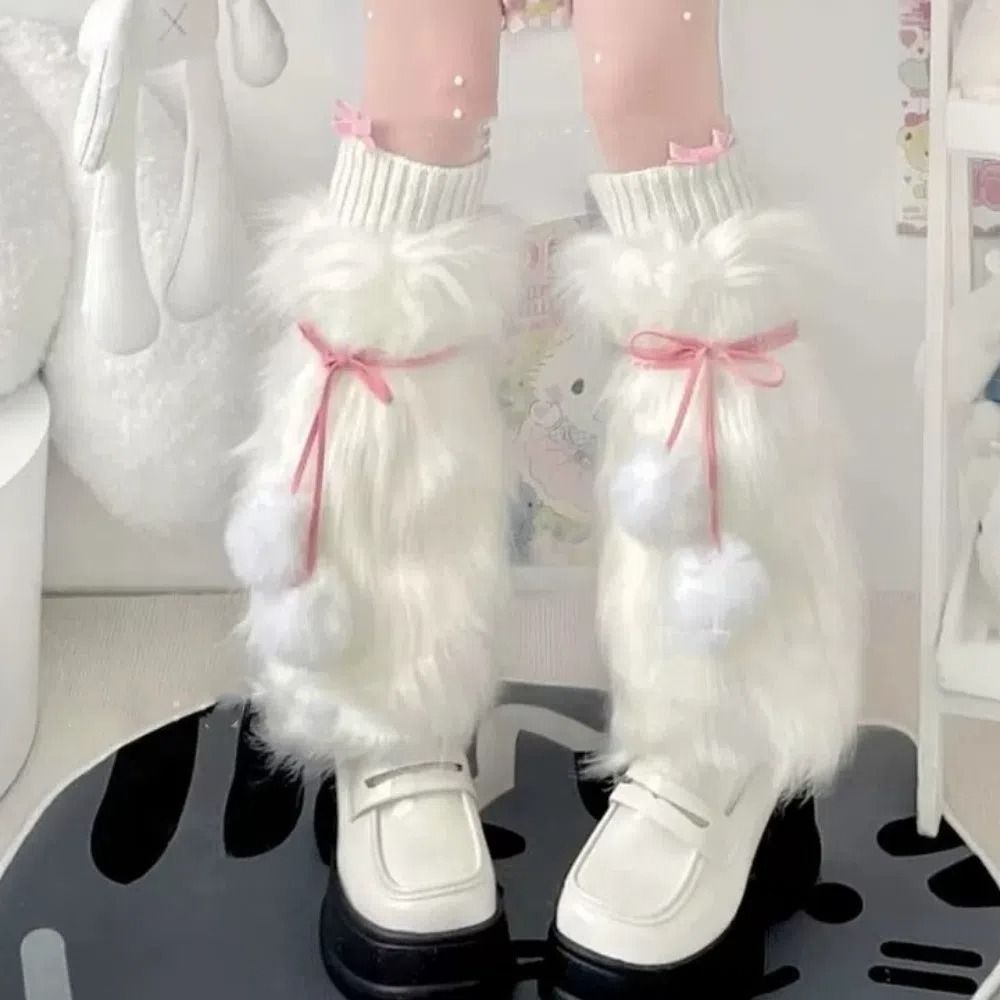 Imitation%20Fur%20Faux%20Fur%20Furry%20Leg%20Warmers%20Lace%20Up%20Balls%20Y2K%20Girl%20Boot%20Cover%20Socks%20Fashion%20Thickened%20Long%20Tube%20Socks%20Lady%20-%20Image%204