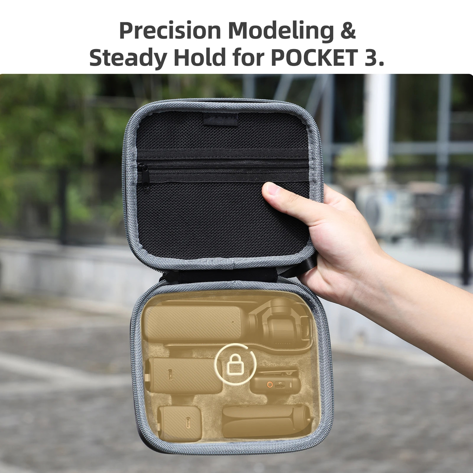 Camera Bag with 1/4 Threaded Handle Compartment Camera Storage Bag Waterproof Protective Camera Case for Dji Osmo Pocket 3 Portable Storage Bag with Soft Inner Hardness Cover and Mesh Pocket Ideal