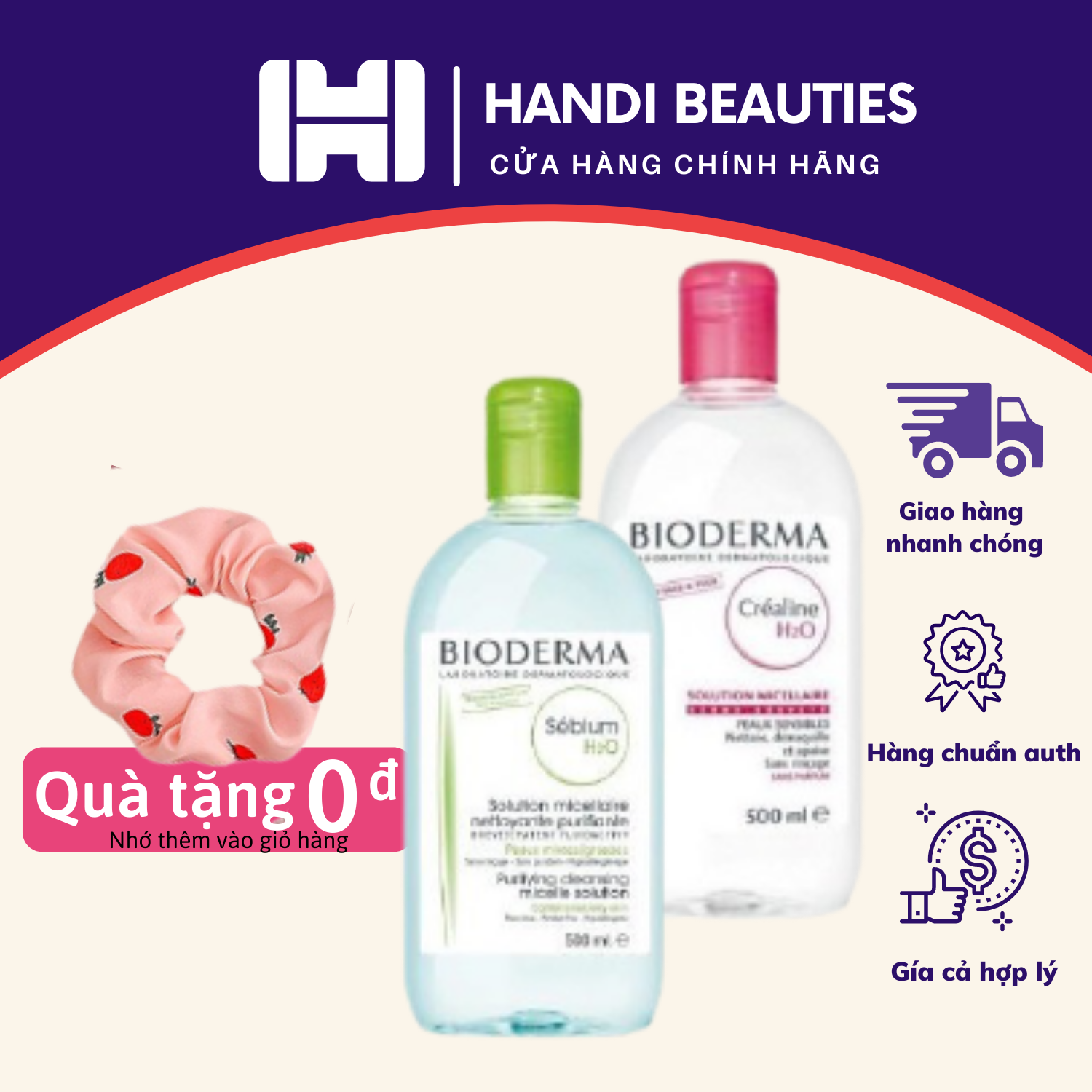 Nước Tẩy Trang Bioderma H2O Pháp (100ml ~ 500ml)