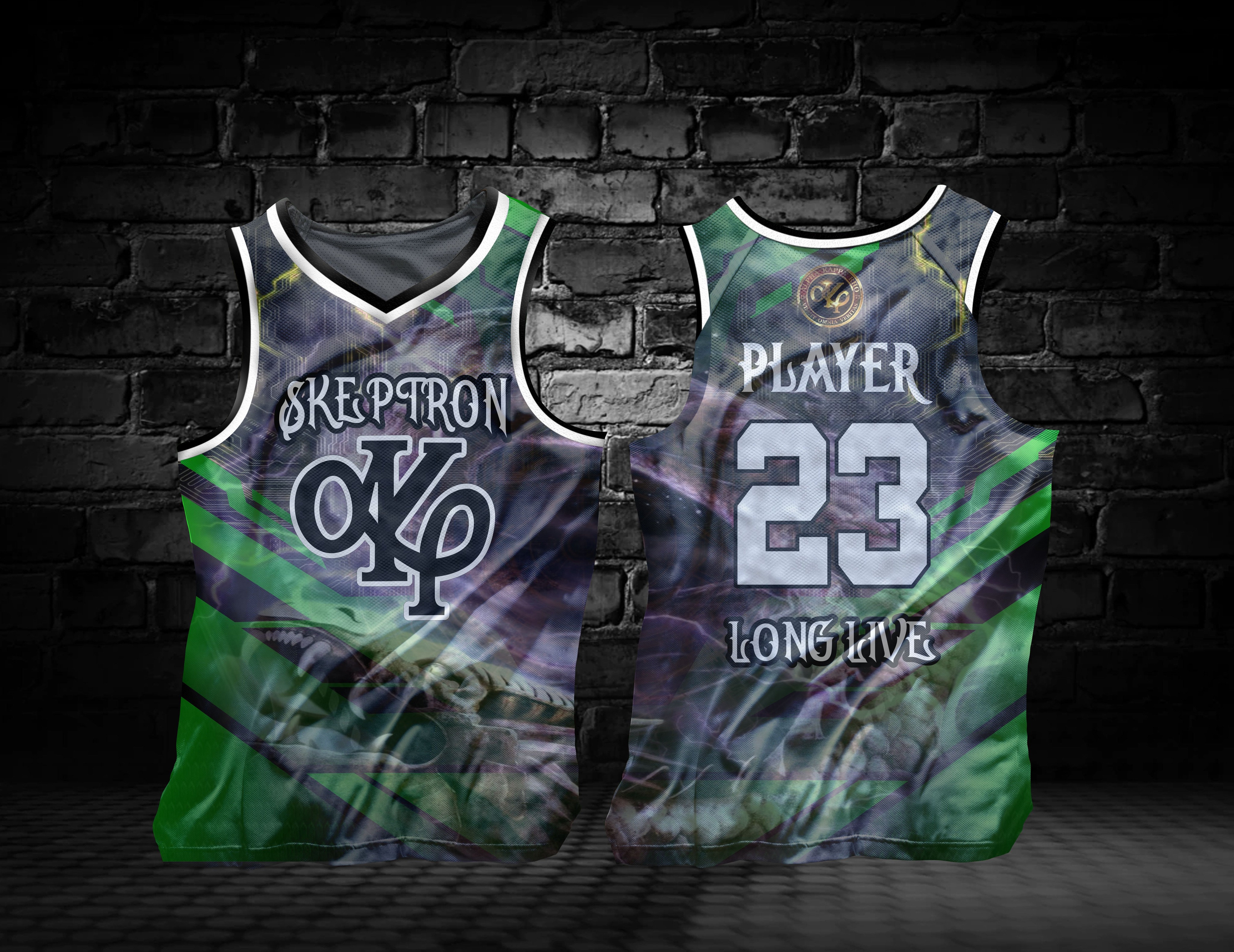 SKEPTRON 03 GREEN PLAYER JERSEY FREE CUSTOMIZE NAME AN DNUMBER ONLY