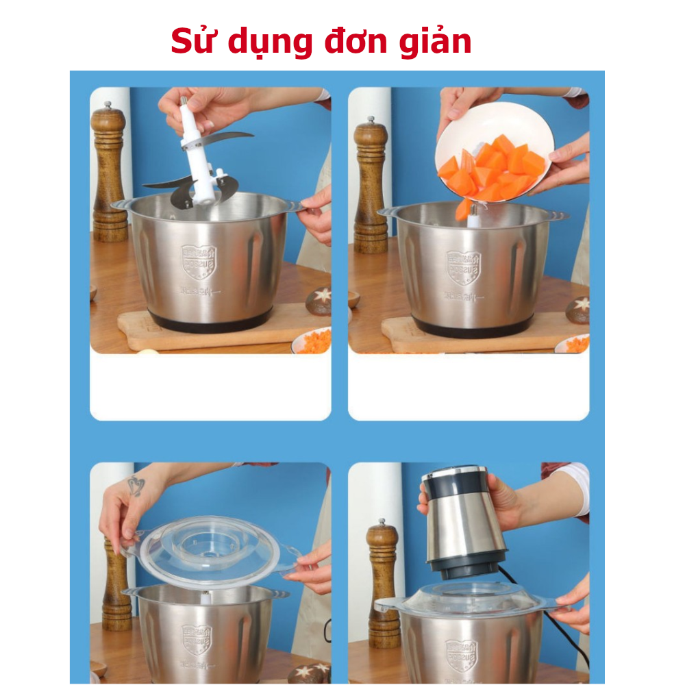 [HOT][FREESHIP] Máy xay thịt Kitchen Expert, cối 2 L- inox 304 - SUKOTO