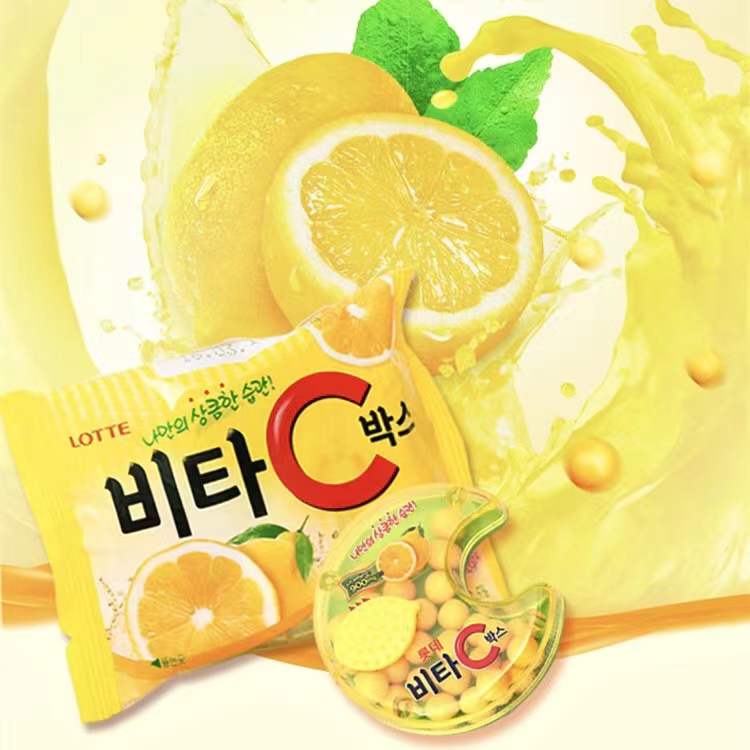 KOREA LOTTE VITAMIN C LEMON CANDY 900mg 韩国乐天维他命C糖果 17.5g Lazada