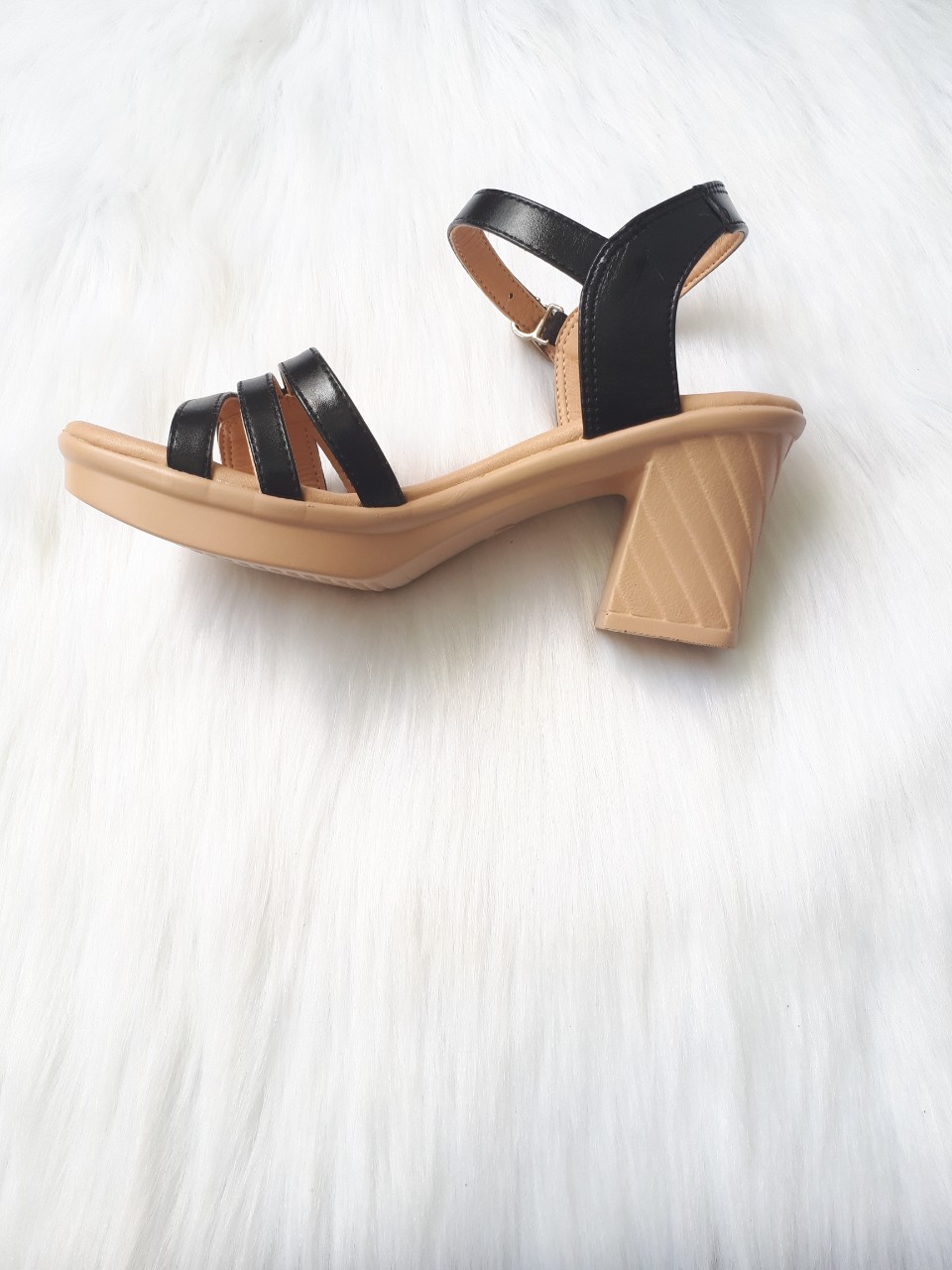 Sandal gót cao 6 phân  da bò thật cao cấp VI VI S305