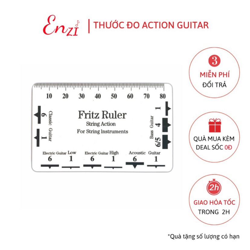 Thước đo cao độ dây đàn guitar acoustic classic elictric String Action Ruler sử dụng cho tất cả đàn ghi ta Enzi