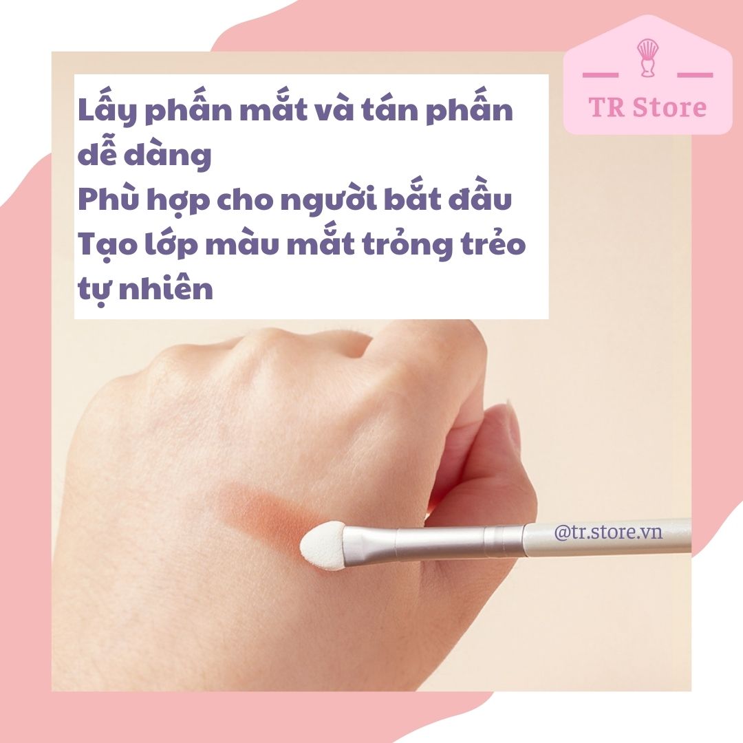 Cọ tán phấn mắt đầu mút Gecomo kèm 2 đầu thay G1098