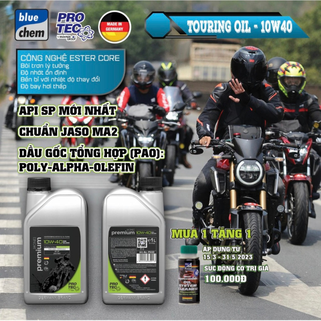 Nhớt Bluechem Racing 5W40 PAO& Ester