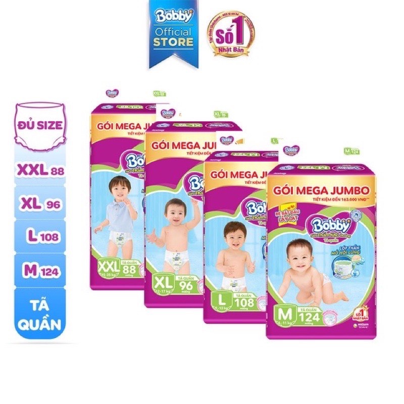 Tã quần Bobby XL96 (96 miếng)