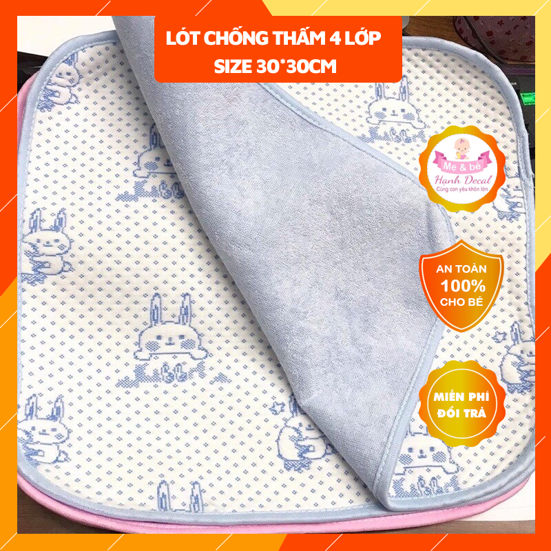 Lót chống thấm thay bỉm cho bé sơ sinh siêu mềm siêu thấm kích thước 30 x30cm