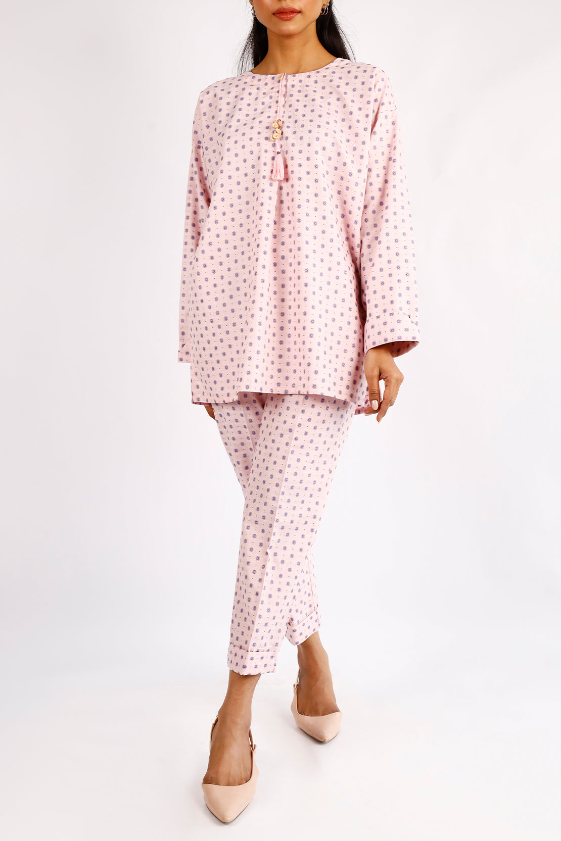 Saya - Cotton Jacquard Stitched 2 Piece (Shirt/Trouser). 
