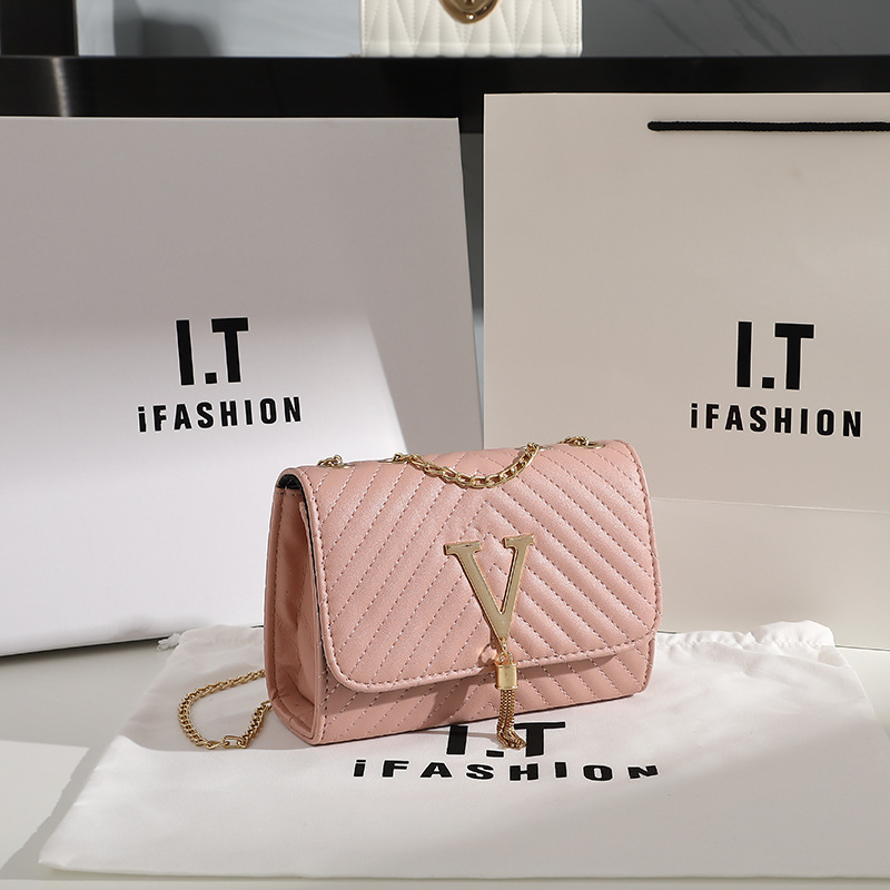 JIVIVIL Texture Women Crossbody Bags Shoulder Bags with Tassels Pendant Elegant PU Chain Bag Sling Bag Small Square Bag