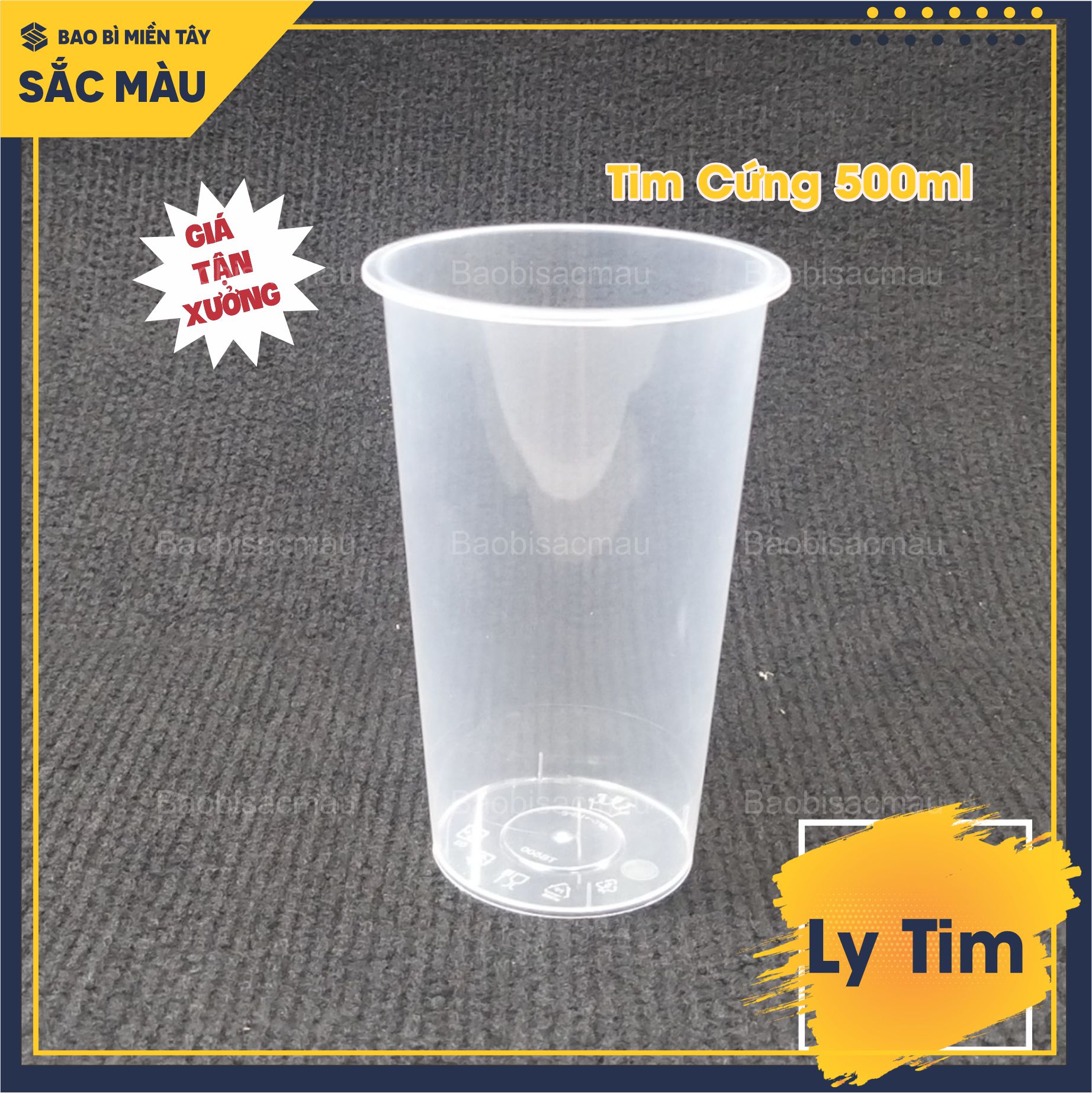 Sỉ 50 cốc/ ly nhựa tim 500ml và 700ml
