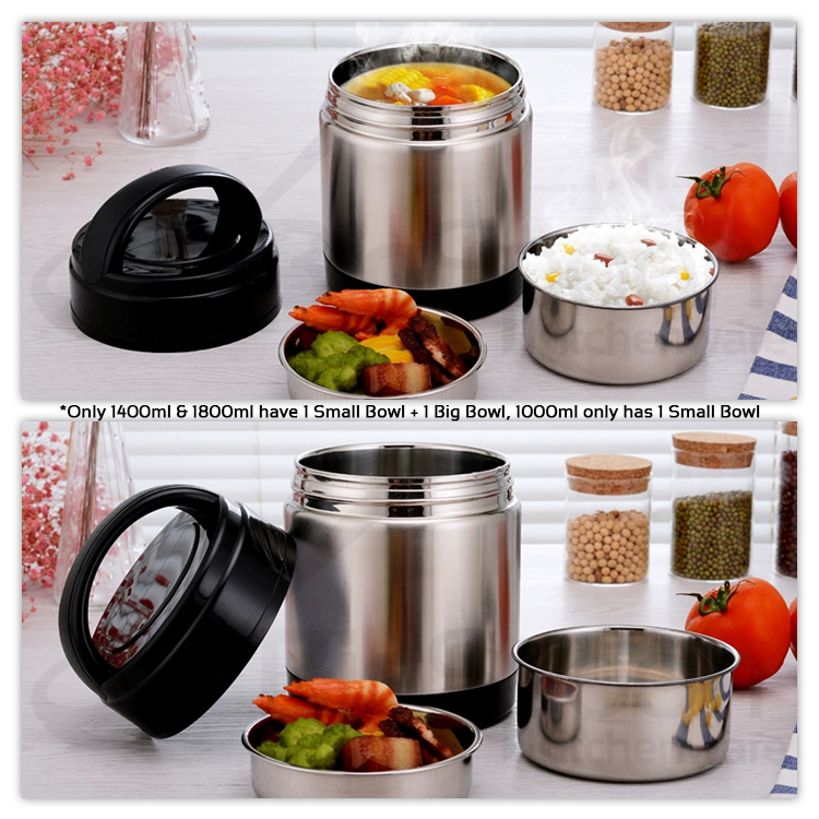 BIGSPOON 2-Layer Keep Warm Lunch Box Thermos Lunch Container Insulated Food  Flask Bekas Makanan Tahan