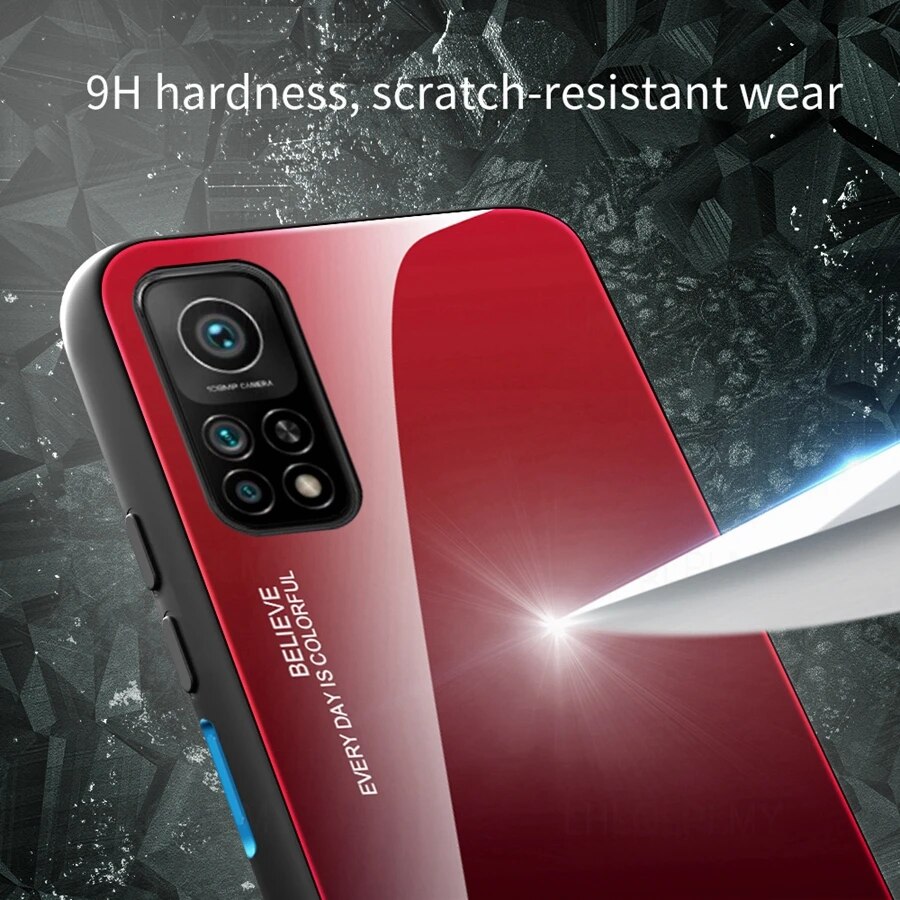 Gradient Tempered Glass Case For Xiaomi 11T Pro 12X 12 13 Lite 5G Mi 9T A2 11I A1 8 9 SE A3 10 10T 11 Colorful Back Cover. 