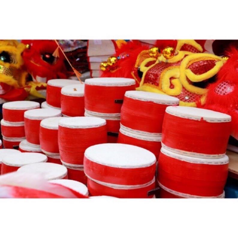 Trống da trâu ,trống múa lân-đồ chơi dân gian cho bé(có sẵn SLL) [tặng dùi]