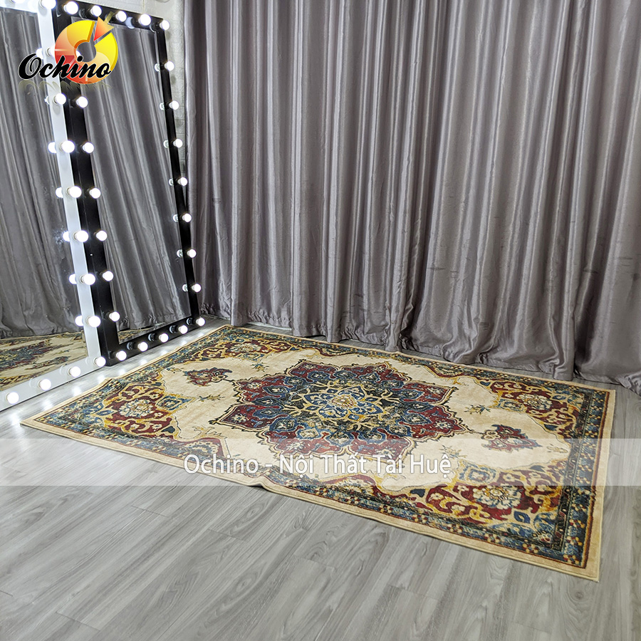 Thảm lông cừu dệt, thảm thổ nhĩ kỳ trải sàn nhà, decor phòng ngủ, thảm trang trí nhà cửa nội kích thước m6x2m3