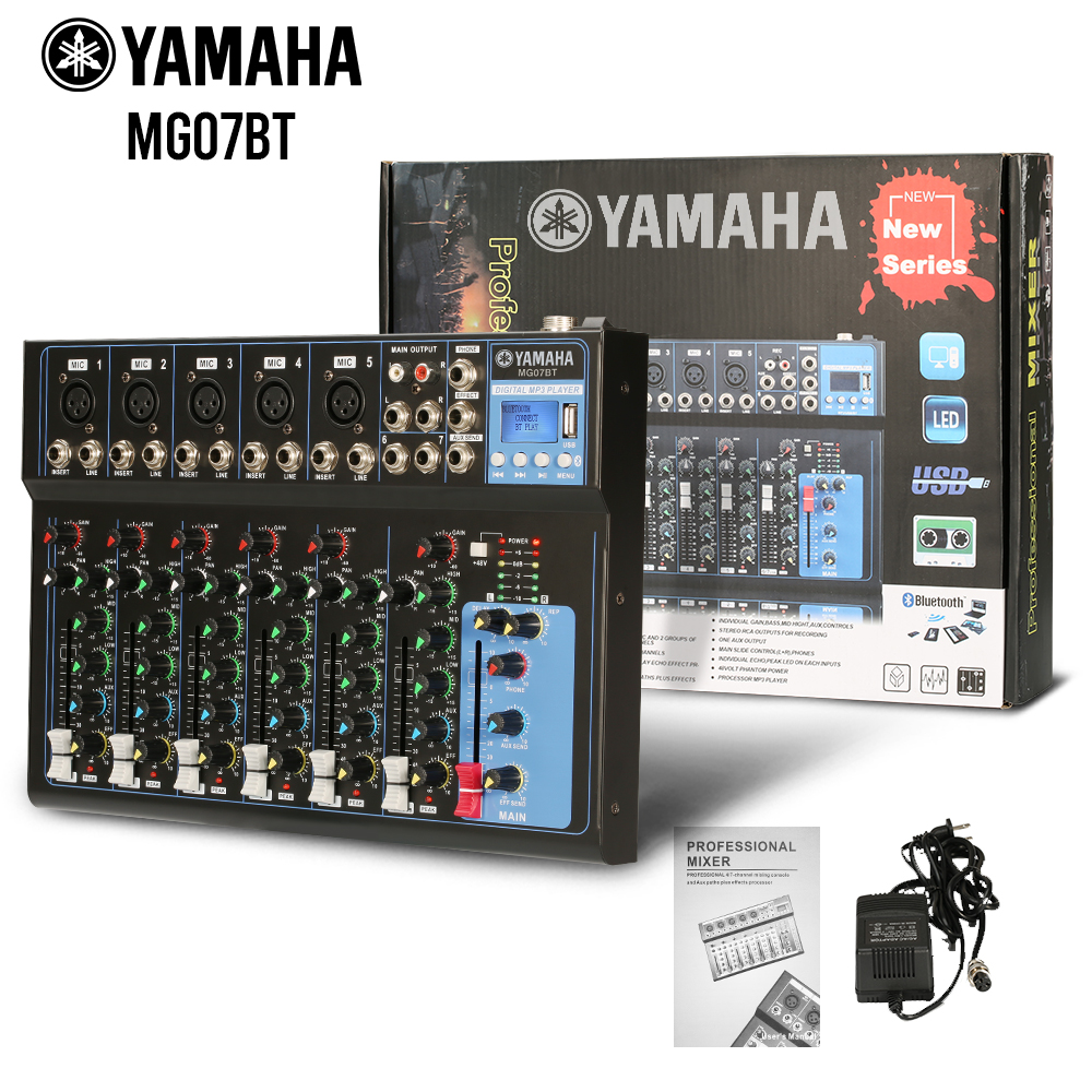 Mixer YAMAHA MG07BT 7channel DJ MIXER mendukung peralatan audio