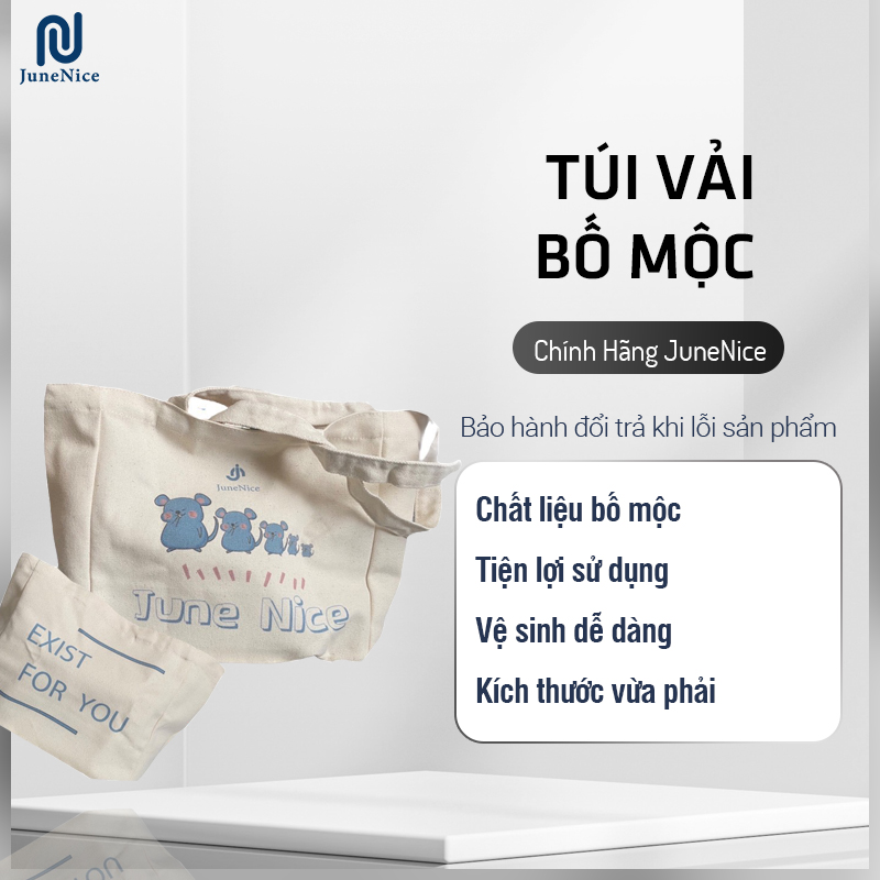 Túi vải canvans ( vải bố mộc) June Nice, túi tote đeo vai