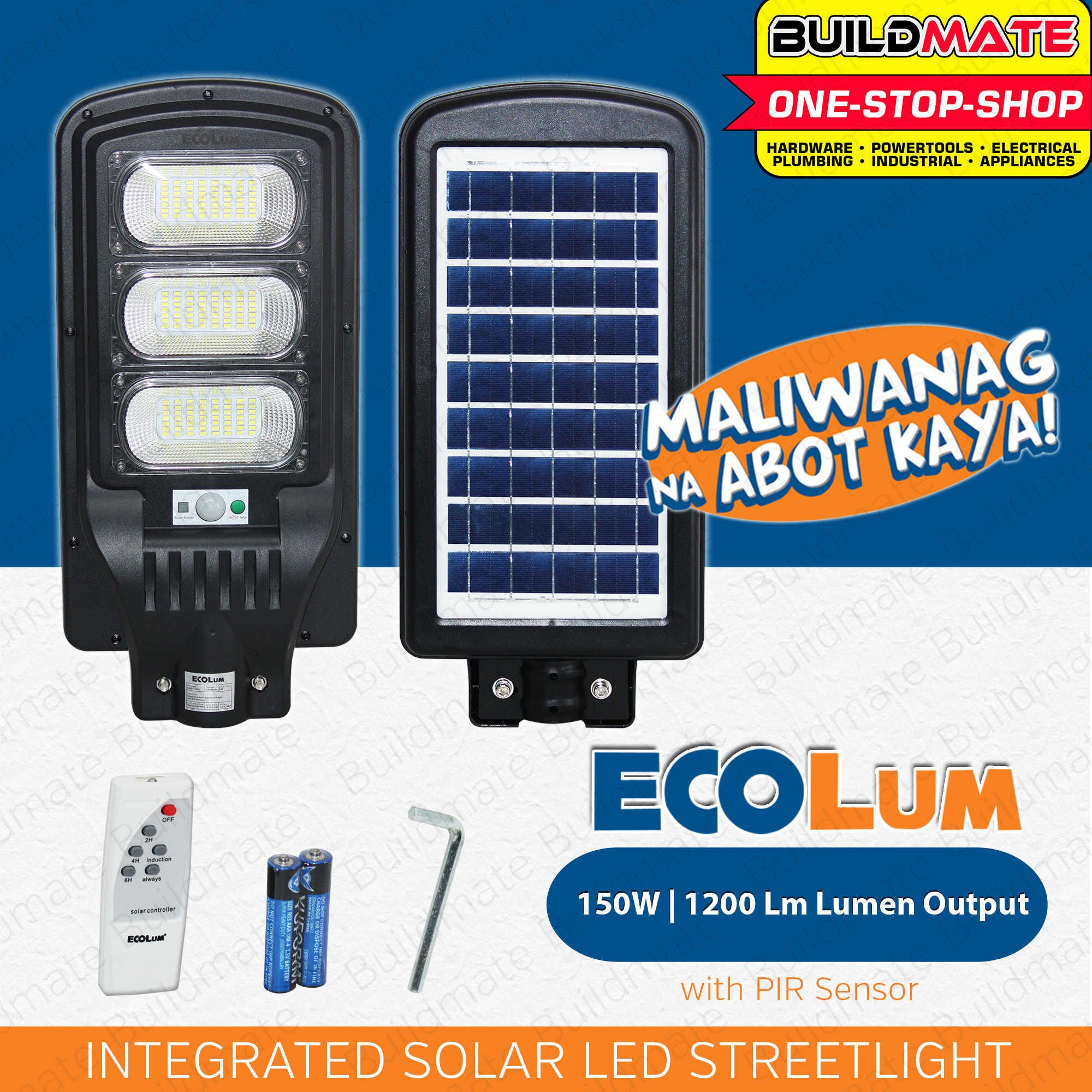 ECOLUM FIREFLY Solar LED Light Streetlight 100W CSL51100DL 150W