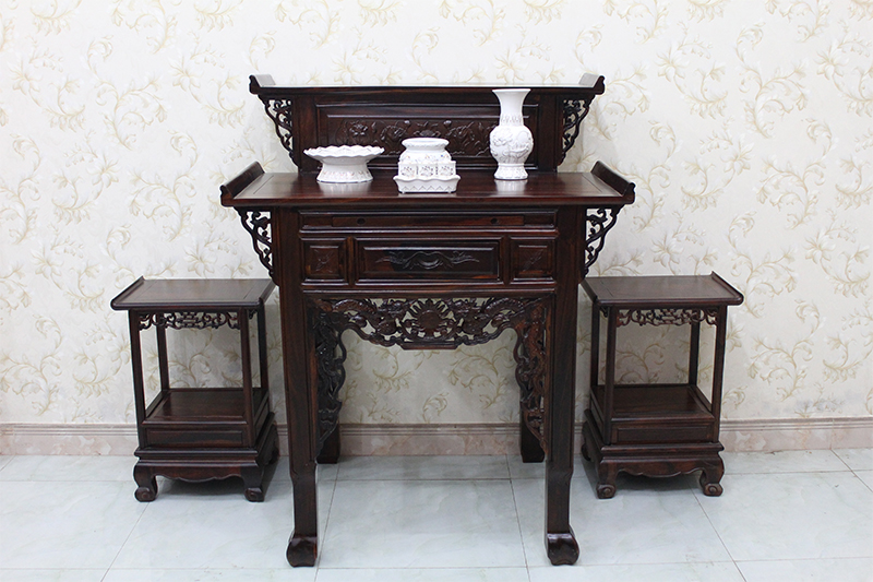 Bàn thờ gia tiên 2 tầng gỗ muồng , Bàn Thờ Phật, bàn cúng gỗ