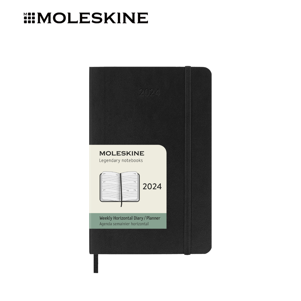 Moleskine 2024 Horizontal Weekly Planner, 12M, Pocket, Black, Soft Cover  (3.5 x 5.5) (Calendar)