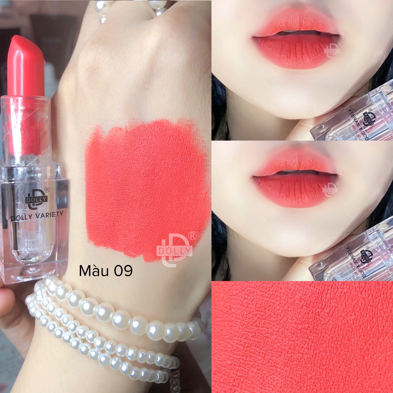 Son thỏi lì siêu mịn môi DOLLY VARIETY [Màu Cam hồng đào]