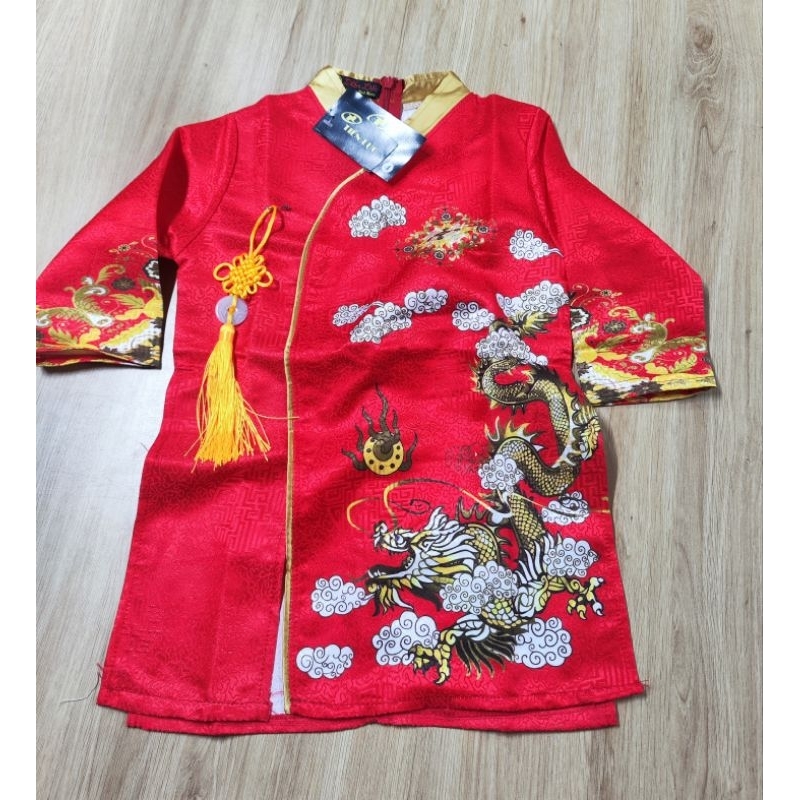 Áo dài bé trai vải gấm