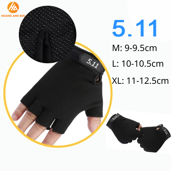 Găng tay xe máy  5.11 cho nam- Găng tay chống nắng cụt ngón lái xe, chống trượt, chống tia UV, thoáng khí