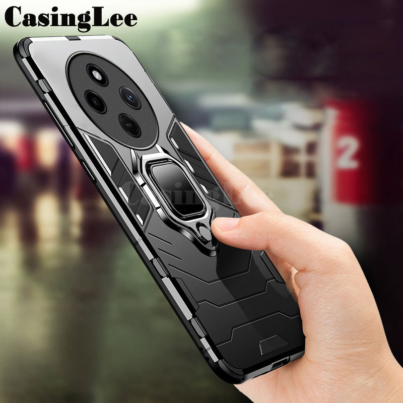 For Redmi 14C Case Shockproof Armor Stand with Holder Car adsorb Ring For Xiaomi Redmi 14C Back cover Phone Cases