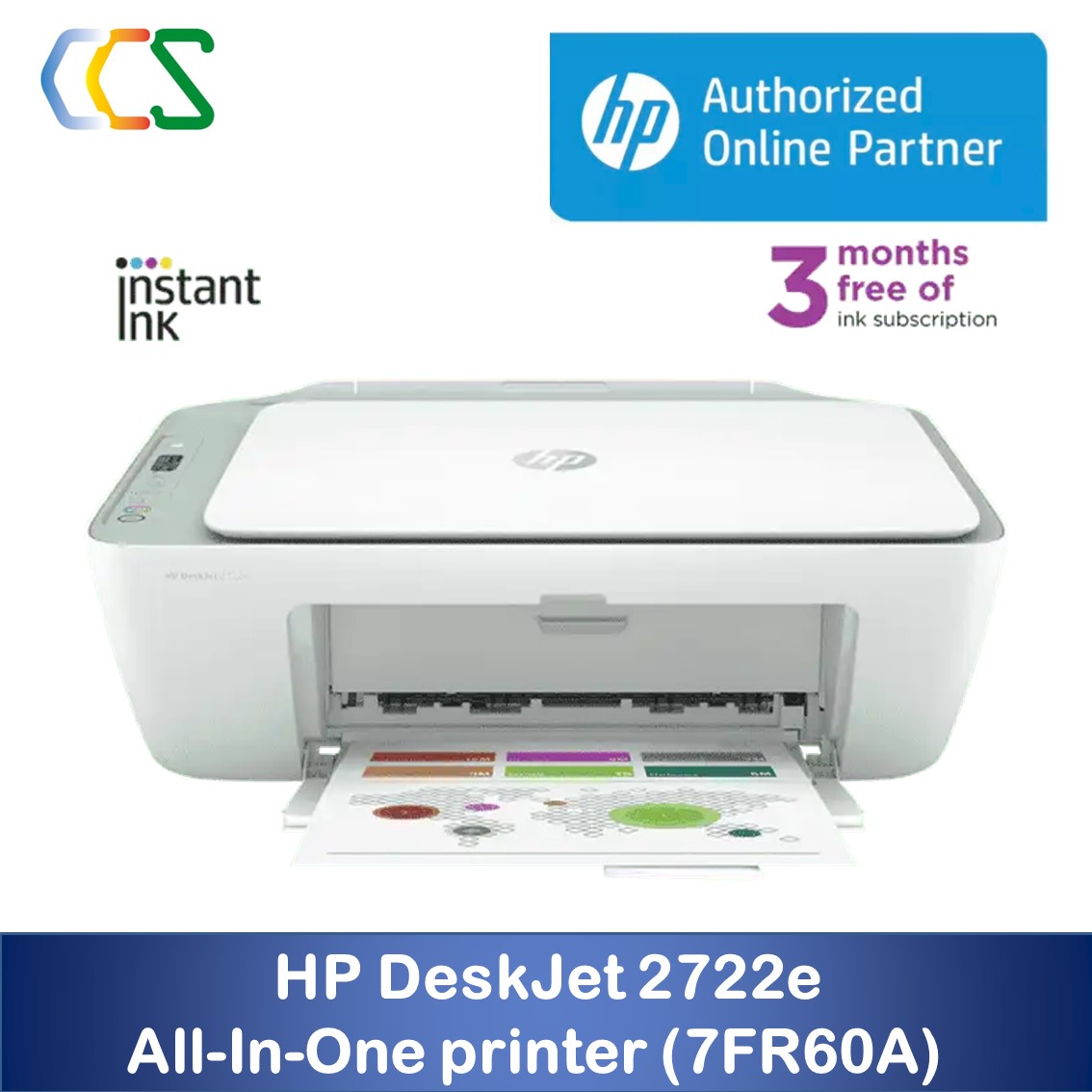 HP DeskJet 2722e All-in-One Printer **Instant Ink Ready** print, copy ...