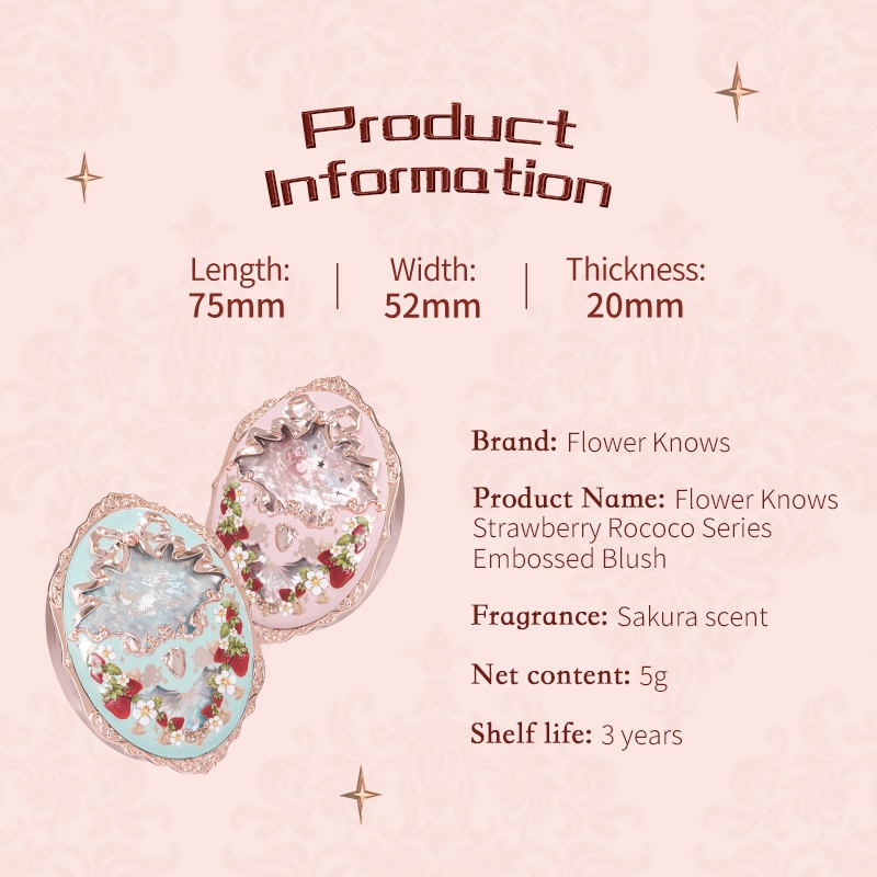 (Có sẵn) Phấn má hồng FLOWER KNOWS Strawberry Rococo 5g