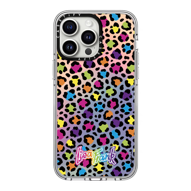 Original Casetify Holographic Gradient Y2K Lisa Frank Rainbow Leopard Hard impact Case Cover For iPhone 11 12 13 14 15 Plus Pro Max Casing