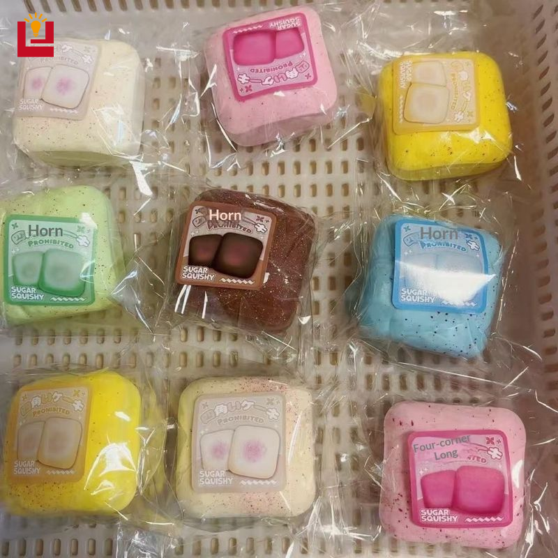 Đồ chơi giảm căng thẳng khối mềm ẩm cho người lớn và thanh thiếu niên-Chất liệu PU đàn hồi chậm với kết cấu vui nhộn