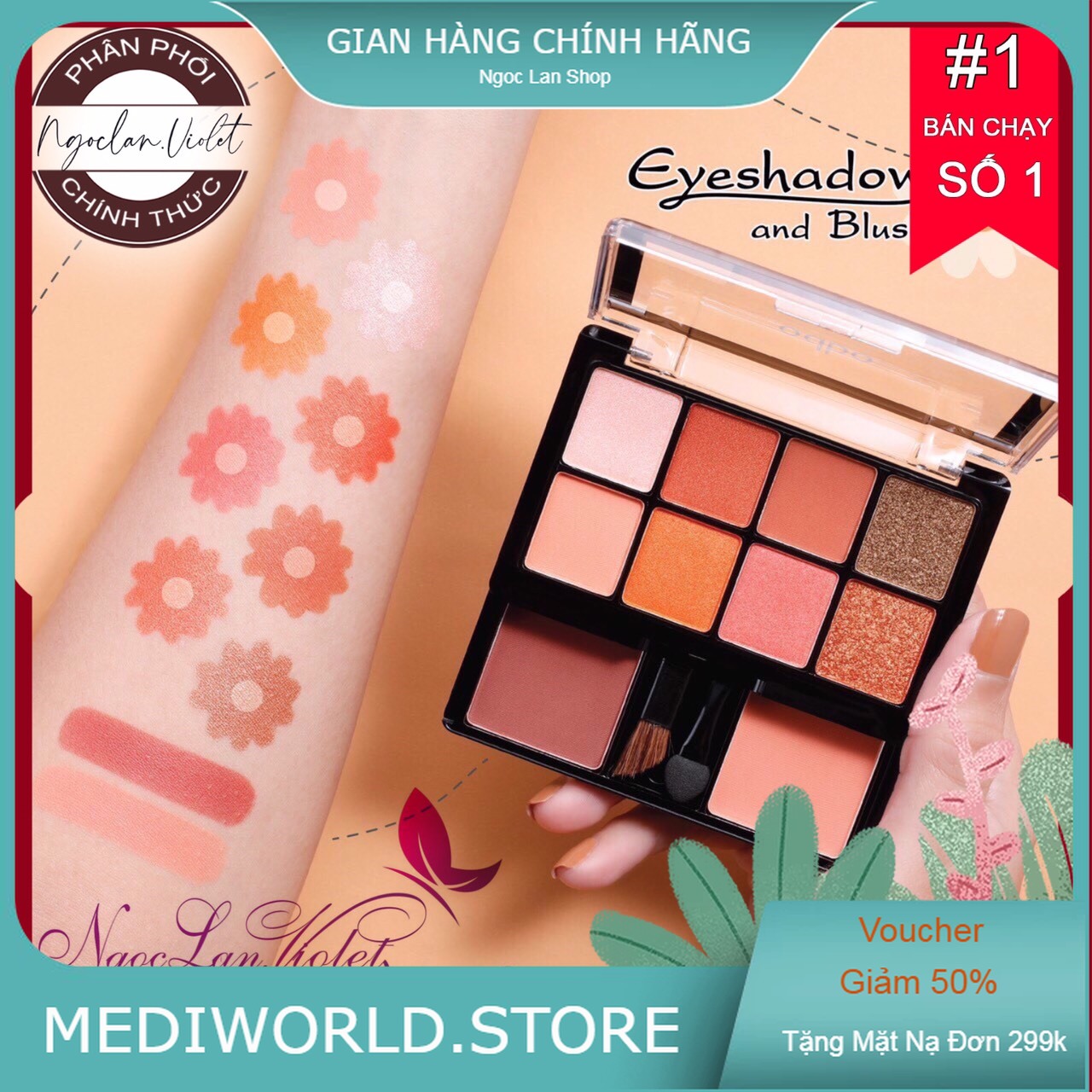 Sét phấn mắt và má hồng Eyeshadow And Blush Od1022 (20gr)