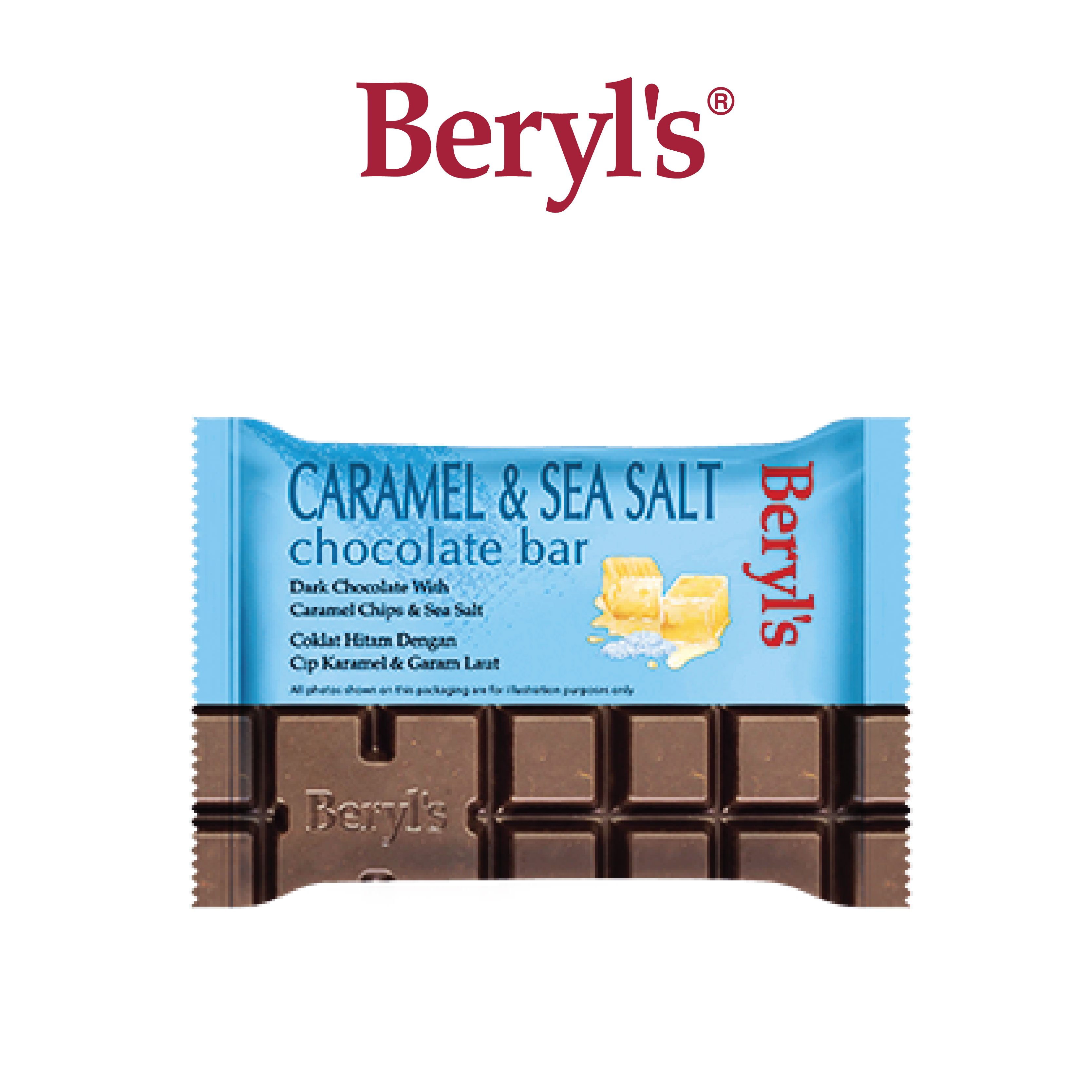 Beryl's Caramel & Sea Salt Chocolate Bar - Dark Chocolate With Caramel ...