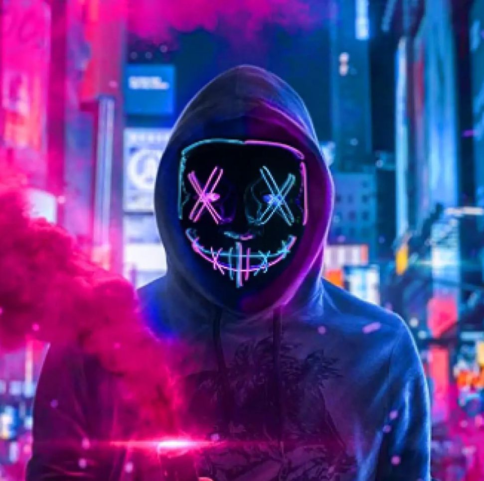 Jsdoin Halloween Masks, Scary LED Purge Mask, Light up Mask Cosplay, LED Rave Face Mask Costume 3 Lighting Modes, Halloween Face Masks for Men Women Kids（Blue）. 